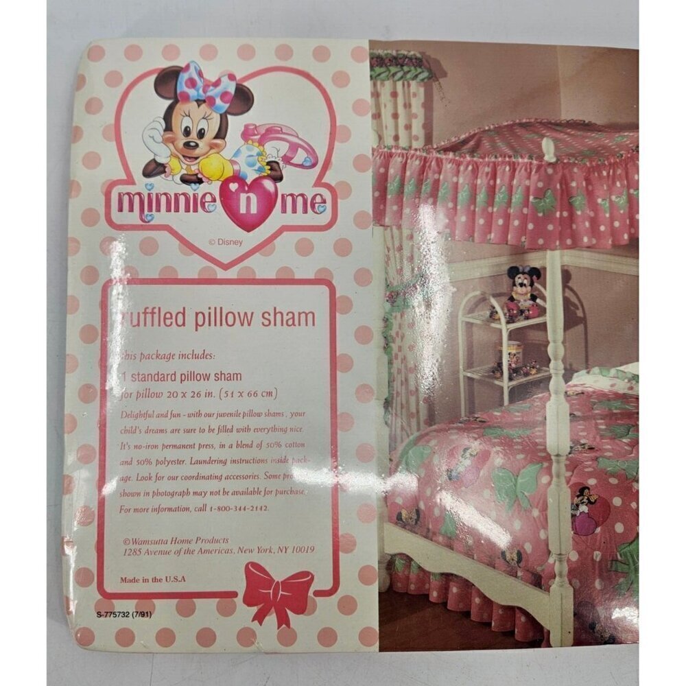 VTG 90s New Minnie N Me Ruffled Standard Pillow Sham Friends Forever - Picture 3 of 4